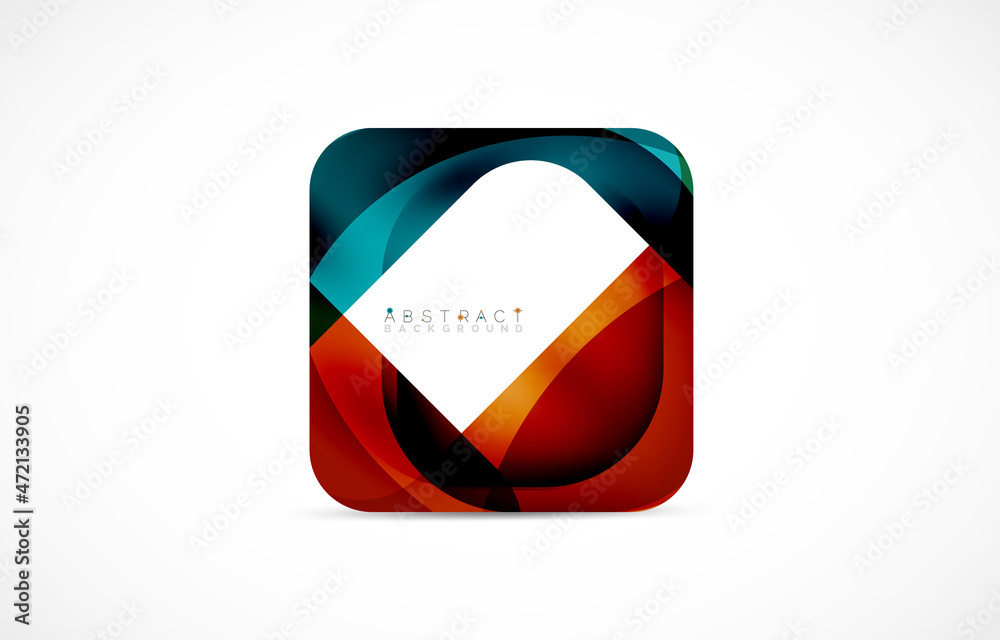 Minimal background. Abstract square shape with round corners created with wavy forms. Vector Illustration For Wallpaper, Banner, Background, Landing Page Minimal background. Abstract square shape with round corners created with wavy forms. Vector Illustration For Wallpaper, Banner, Background, Landing Page