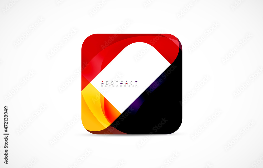 Minimal background. Abstract square shape with round corners created with wavy forms. Vector Illustration For Wallpaper, Banner, Background, Landing Page Minimal background. Abstract square shape with round corners created with wavy forms. Vector Illustration For Wallpaper, Banner, Background, Landing Page