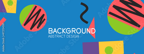Abstract background. Blocks, lines, triangles, circles composition. Techno or business concept for wallpaper, banner, background, landing page
