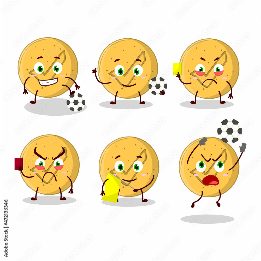 Dalgona candy agree cartoon character working as a Football referee Dalgona candy agree cartoon character working as a Football referee