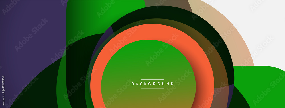 Circle and round shapes abstract background. Vector illustration for wallpaper banner background or landing page