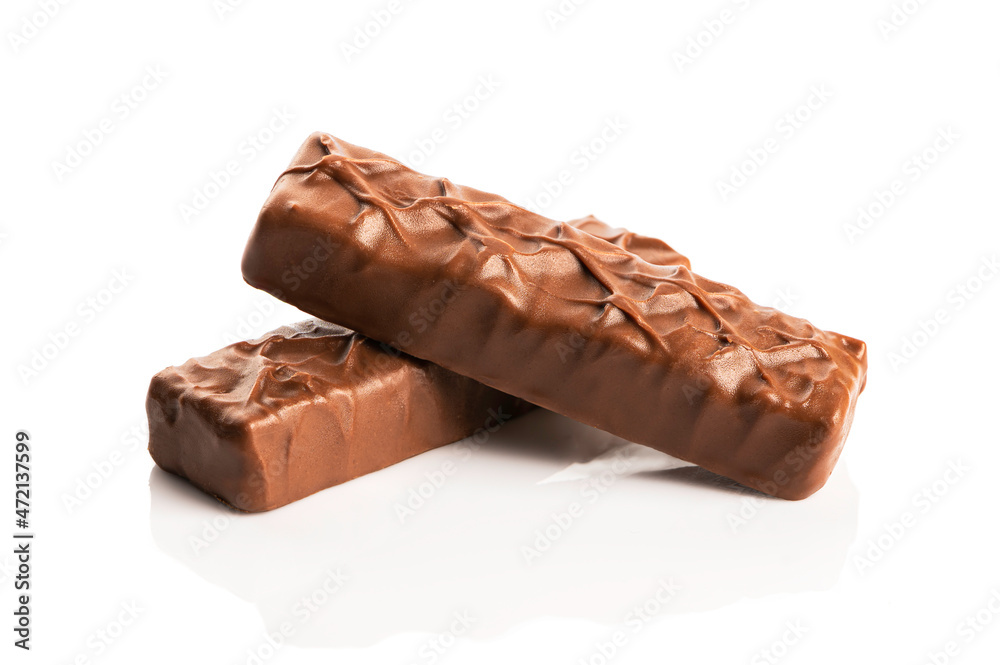 Chocolate bar with peanut isolated on white background
Chocolate bar with peanut isolated on white background