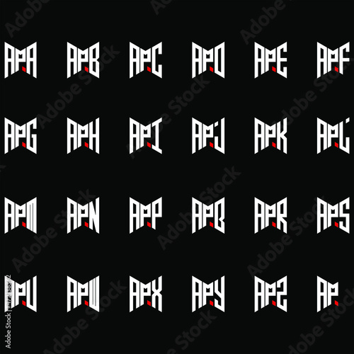 APA to APZ letter logo creative design, Multiple triple letter logo design	