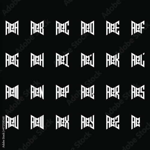 AQA to AQZ letter logo creative design, Multiple triple letter logo design	