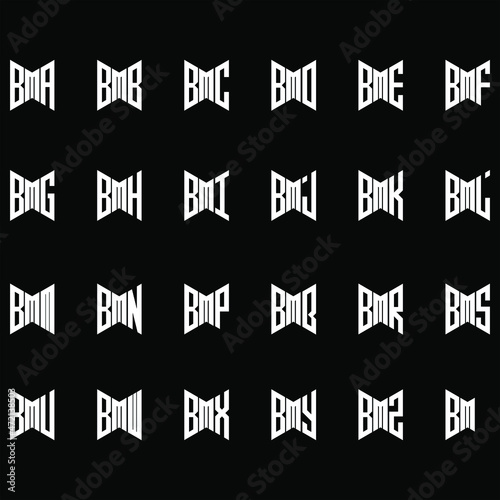BMA to BMZ letter logo creative design, Multiple triple letter logo design	