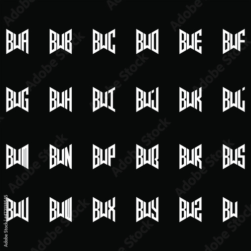 BUA to BUZ letter logo creative design, Multiple triple letter logo design	
