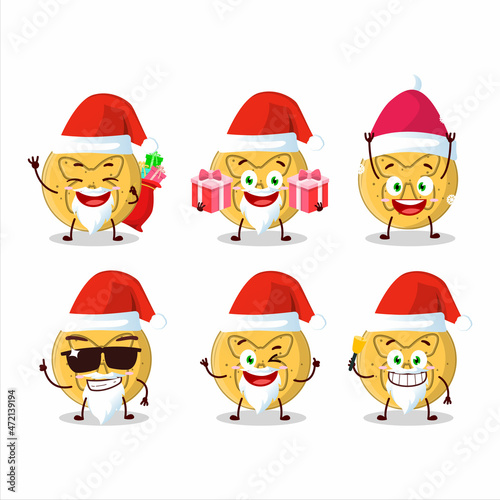 Santa Claus emoticons with dalgona candy butterfly cartoon character