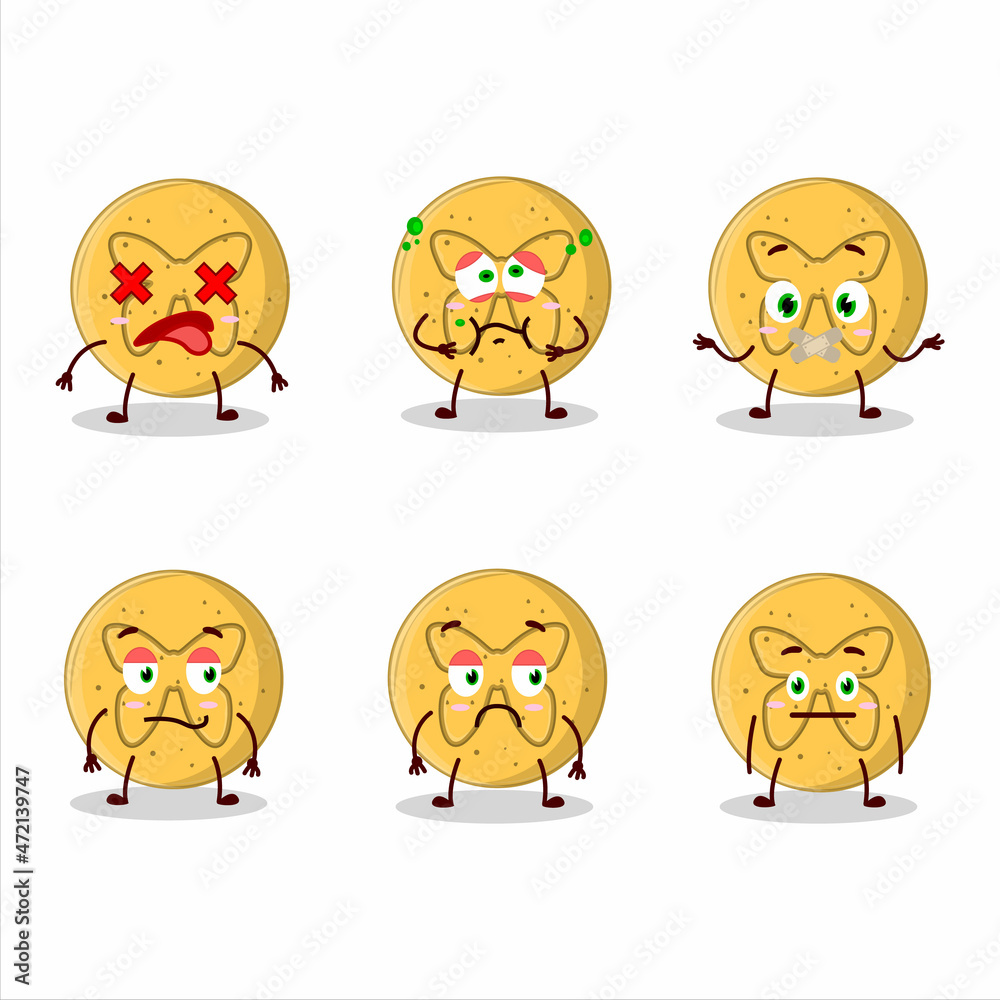dalgona candy butterfly cartoon character with nope expression dalgona candy butterfly cartoon character with nope expression
