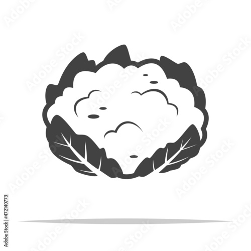 Whole cauliflower icon transparent vector isolated