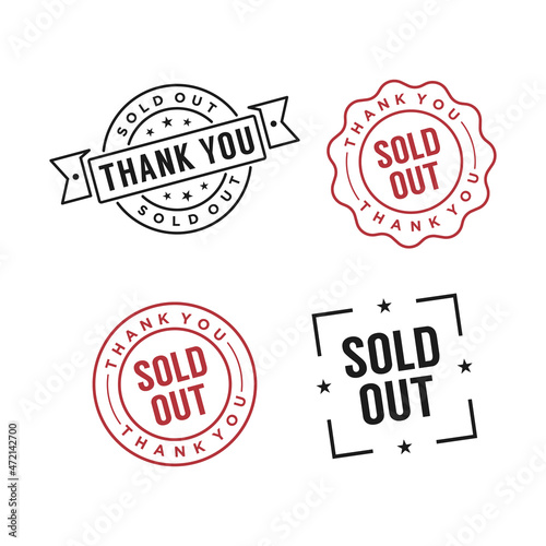 Sold Out Stamp Badge Emblem Logo for online Store logo design template