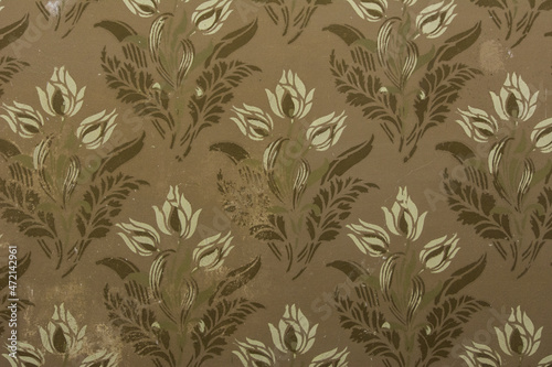 antique floral pattern brown