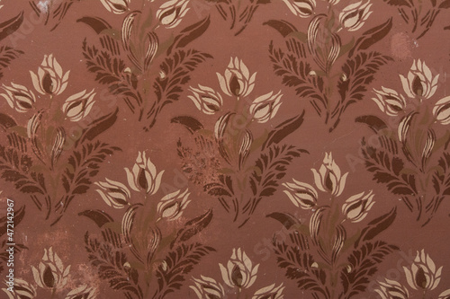 antique floral pattern pink