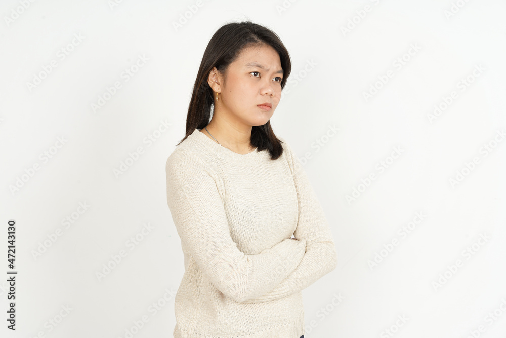 Angry of Beautiful Asian Woman Isolated On White Background Angry of Beautiful Asian Woman Isolated On White Background