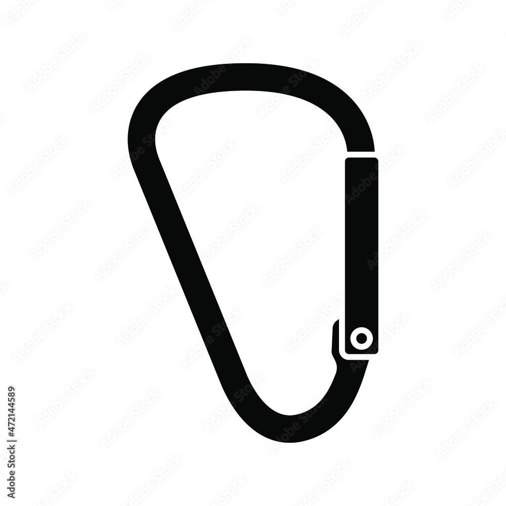 Carabiner icon. Safety hook or carabiner hook. Vector illustration Carabiner icon. Safety hook or carabiner hook. Vector illustration