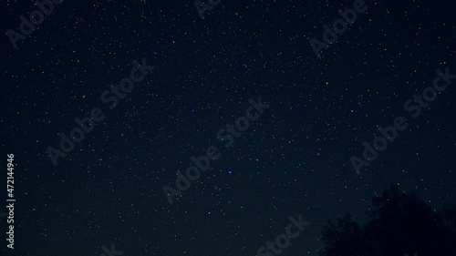 Night starry sky, time-lapse