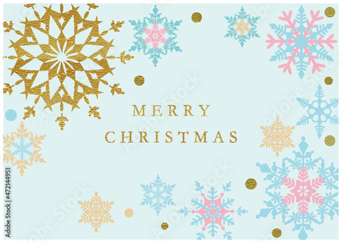 北欧風クリスマス_雪の結晶_フレーム