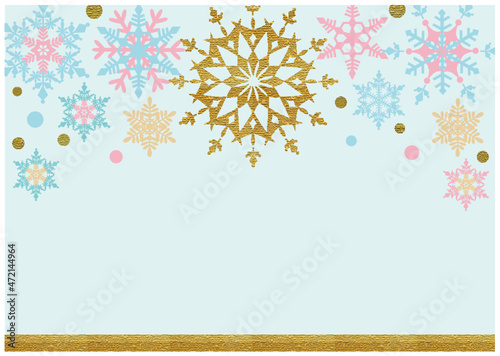 北欧風クリスマス_雪の結晶_フレーム
