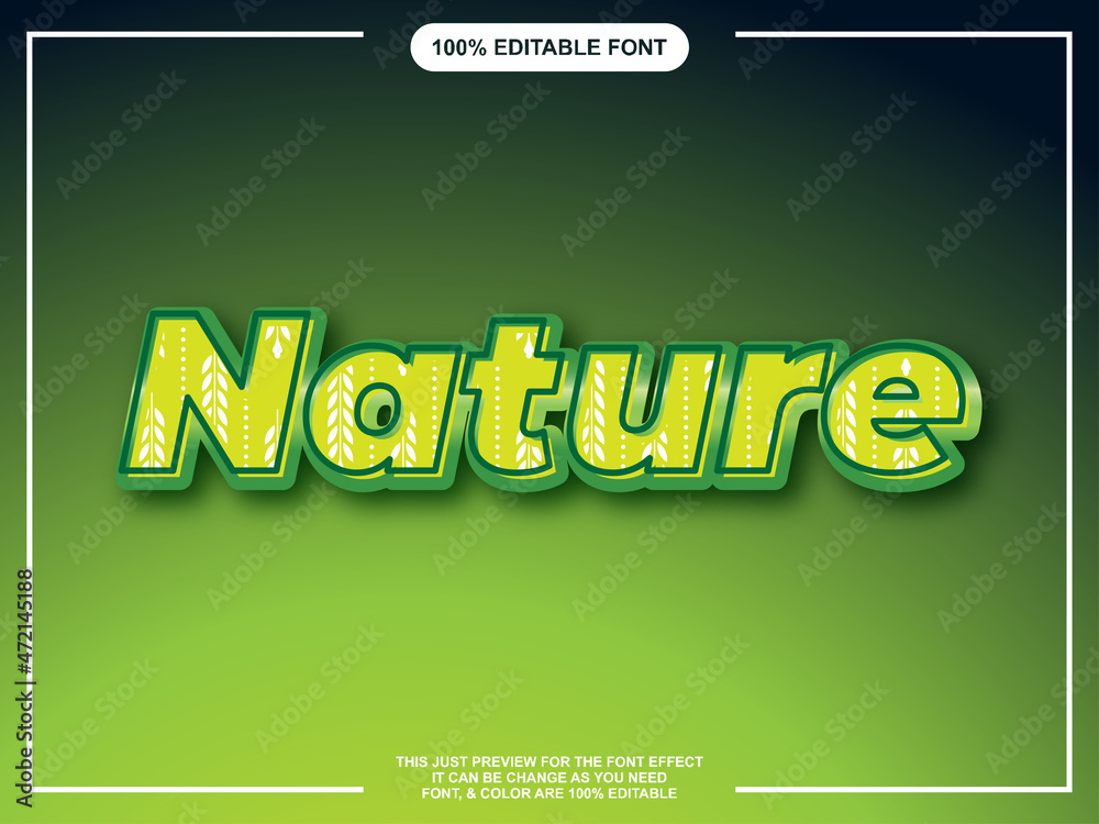Bold Green Nature editable text style font effect Bold Green Nature editable text style font effect