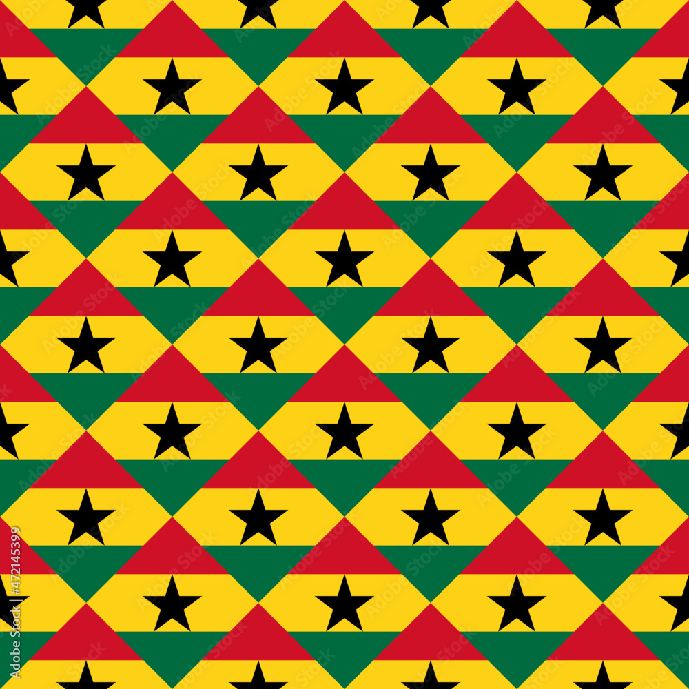 seamless pattern of ghana flag. vector illustration. print, book cover, wrapping paper, decoration, banner and etc seamless pattern of ghana flag. vector illustration. print, book cover, wrapping paper, decoration, banner and etc