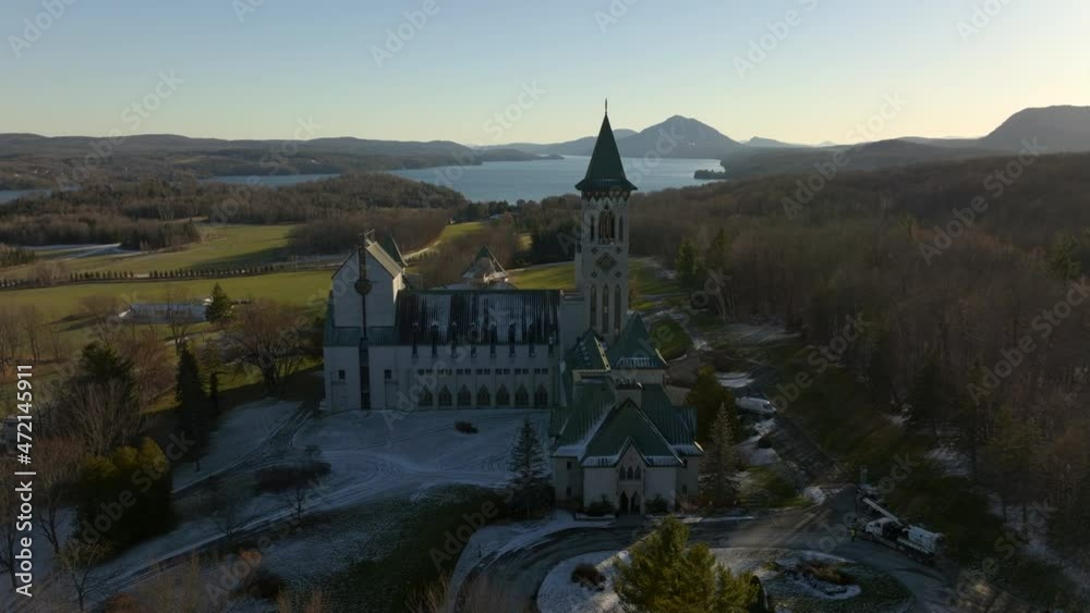 Famous Catholic Church Of St. Benoit Du Lac In Quebec, Canada