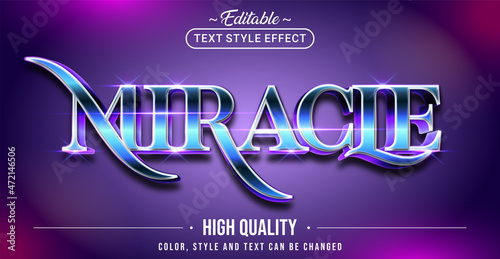 Editable text style effect - Miracle text style theme.