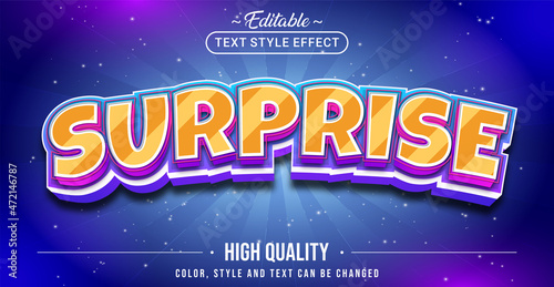 Editable text style effect - Surprise text style theme.
