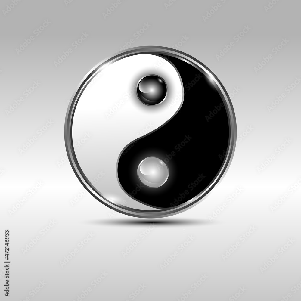3 d yin-yang icon