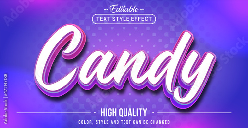 Editable text style effect - Candy text style theme.