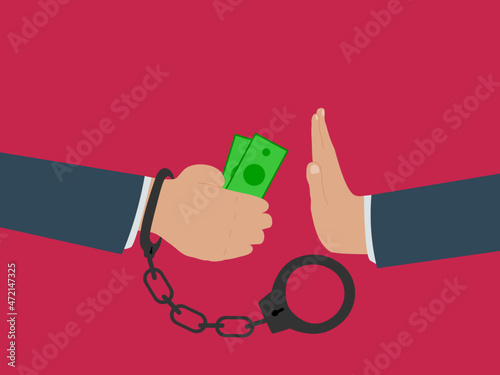 flat vector anti-corruption avoid corruption so as not to be miserable