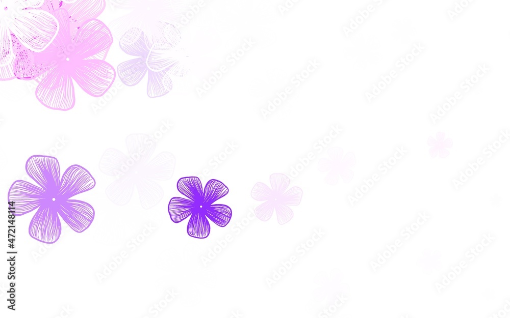 Light Pink, Blue vector abstract background with flowers.