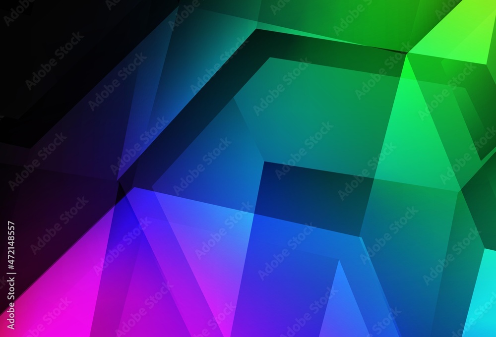 Fototapeta premium Dark Multicolor vector layout with hexagonal shapes.