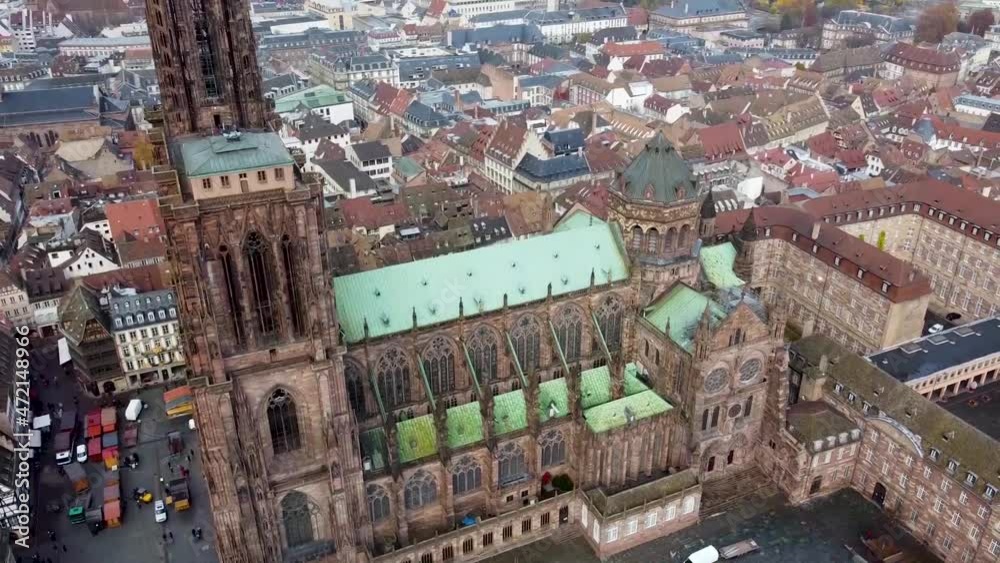 Notre-Dame _Aerial Orbit View, France