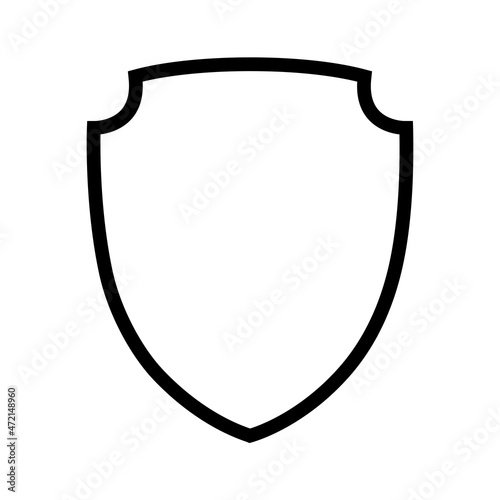 Shield icon. Outlines of personal protective equipment. Symbolically, the shield was an emblem denoting protection. Vector illustration isolated on a white background for design and web.