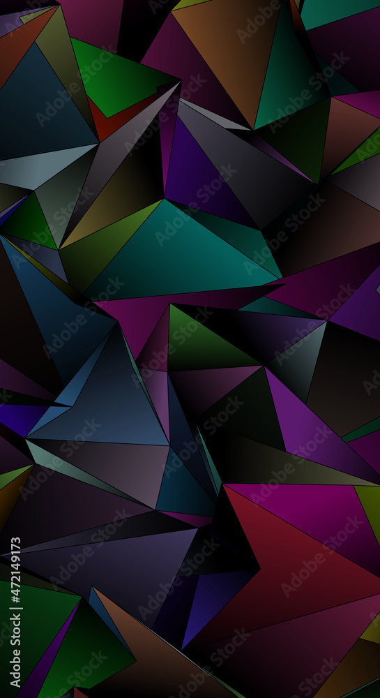Obraz premium 3d Triangles, abstract background. Design wallpaper.
