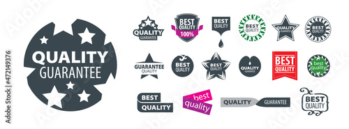 A set of vector logos Guarantee the best quality on a white background