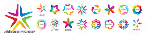 A set of vector logos of a Star on a white background