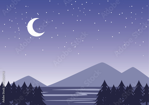 星空の自然の夜景（背景）