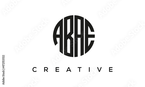 Letters ABAE creative circle logo design vector, 4 letters logo