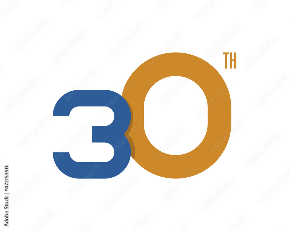 30th anniversary logo with elegant style and gold color