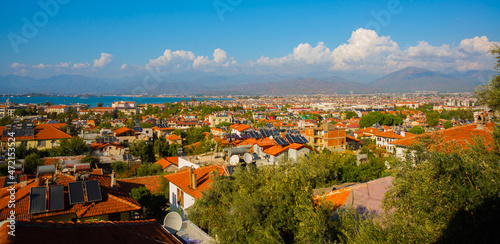 FETHIYE, TURKEY: Aerial view to the bay of Fethiye.