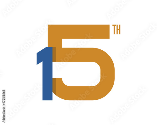 15th anniversary logo with elegant style and gold color