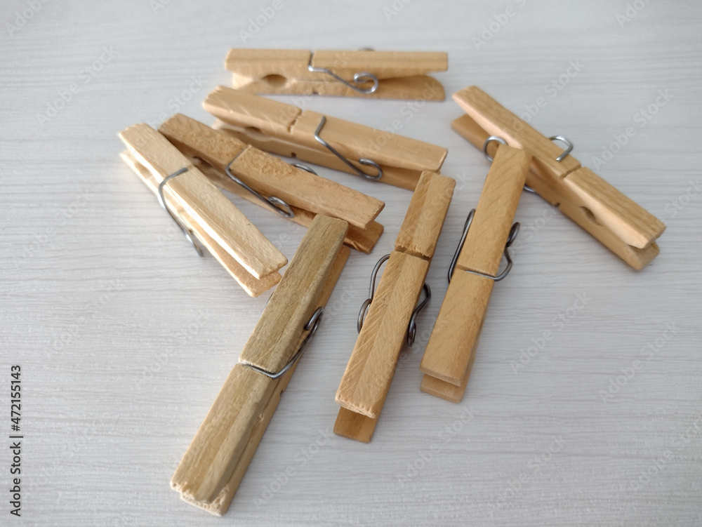 wooden clothespin on white background wooden clothespin on white background
