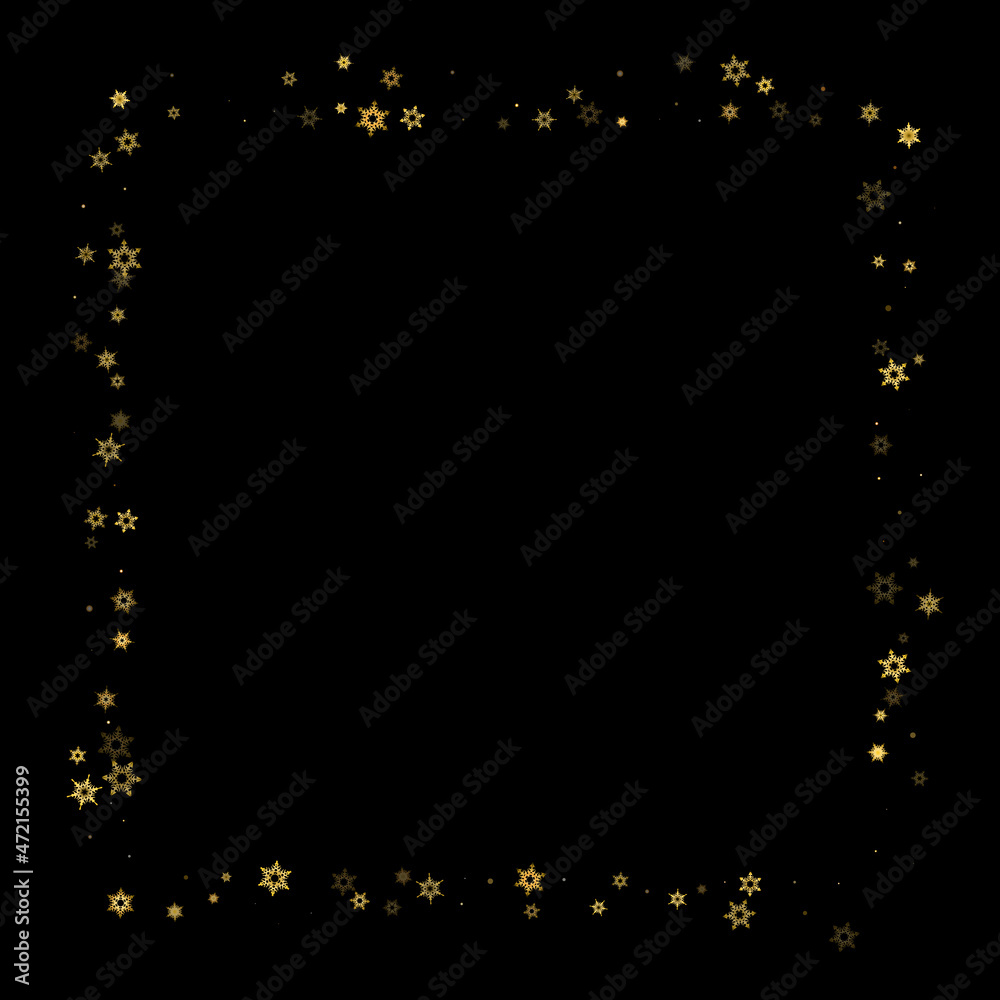 Falling Snow flakes golden pattern Holiday Vector Falling Snow flakes golden pattern Holiday Vector