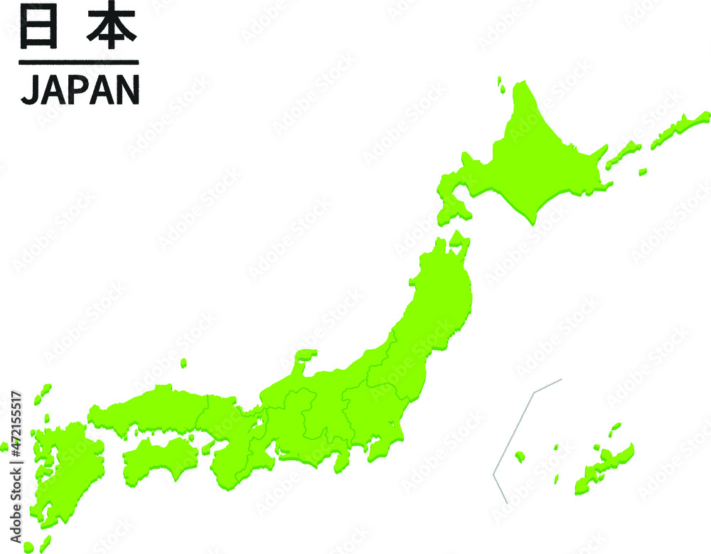 地方区分の日本地図イラスト Stock Vector Adobe Stock
