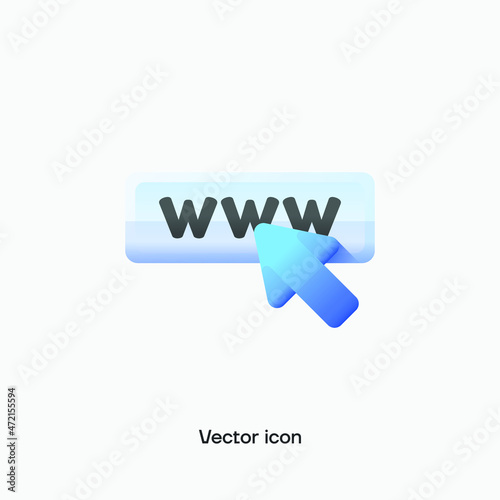 3D Internet,cursor vector icon. Premium quality.