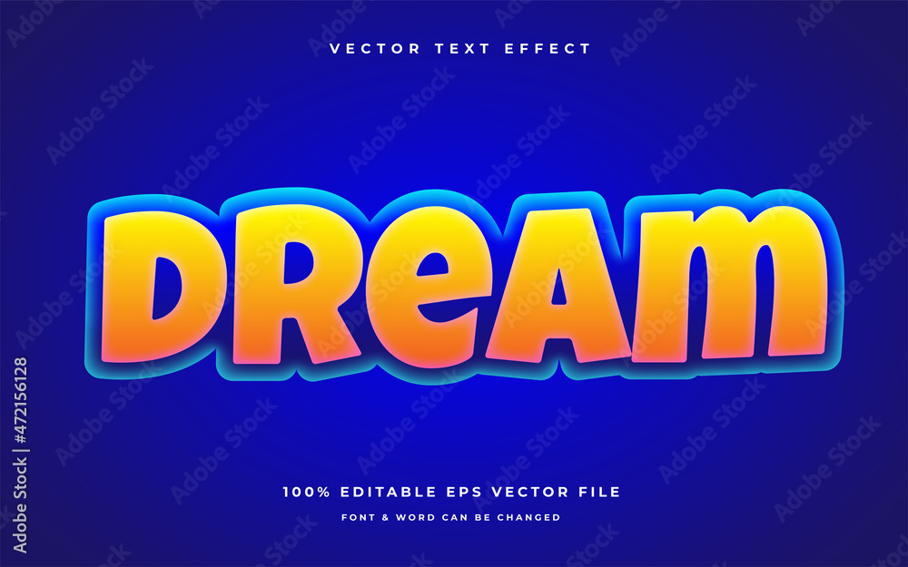 dream cartoon editable text effect dream cartoon editable text effect