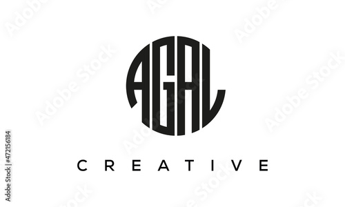 Letters AGAL creative circle logo design vector, 4 letters logo