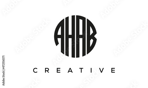 Letters AHAB creative circle logo design vector, 4 letters logo photo