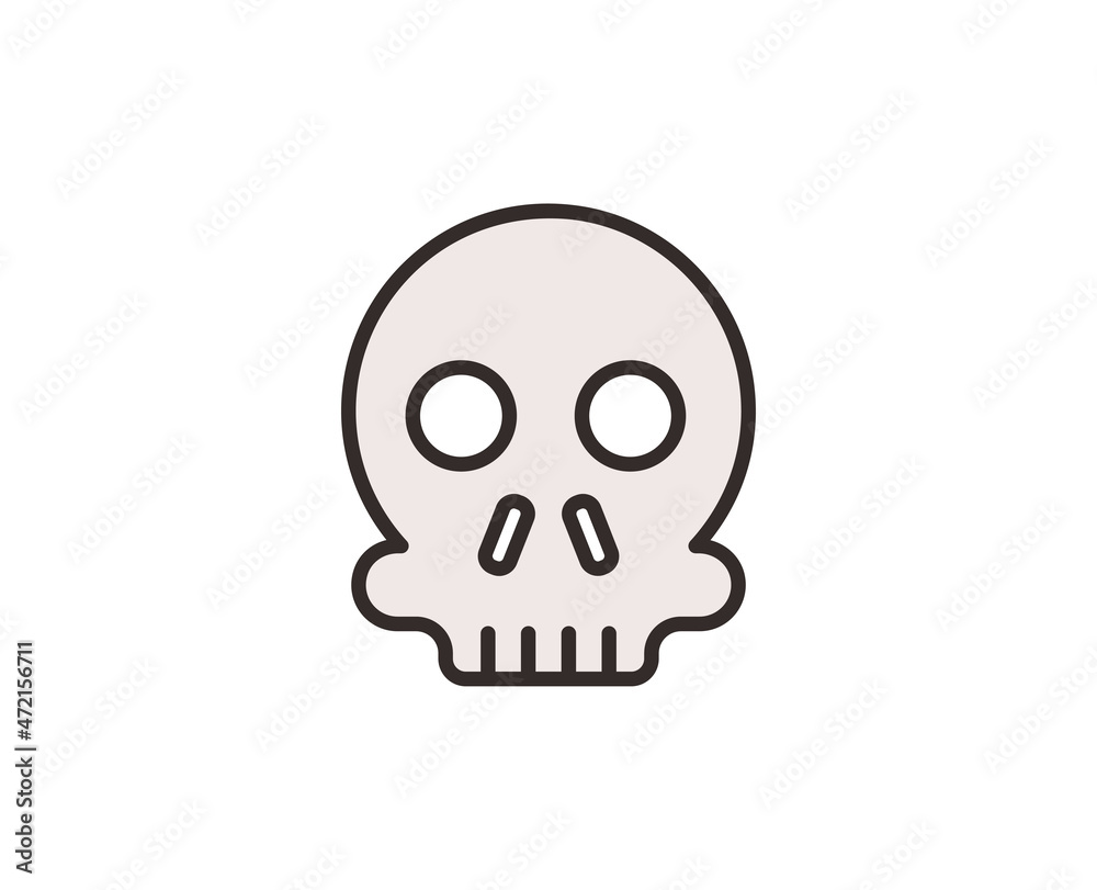 Skull line icon. High quality outline symbol for web design or mobile app. Thin line sign for design logo. Color outline pictogram on white background Skull line icon. High quality outline symbol for web design or mobile app. Thin line sign for design logo. Color outline pictogram on white background