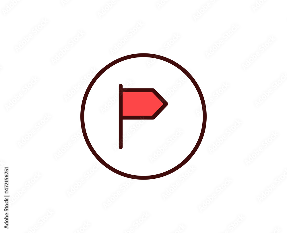 Flag line icon. Vector symbol in trendy flat style on white background. Travel sing for design. Flag line icon. Vector symbol in trendy flat style on white background. Travel sing for design.